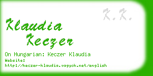 klaudia keczer business card
